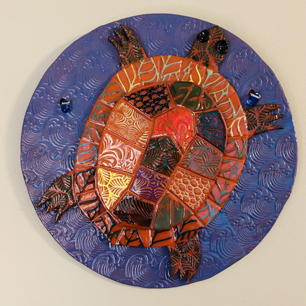 Clay sculpture of a turtle