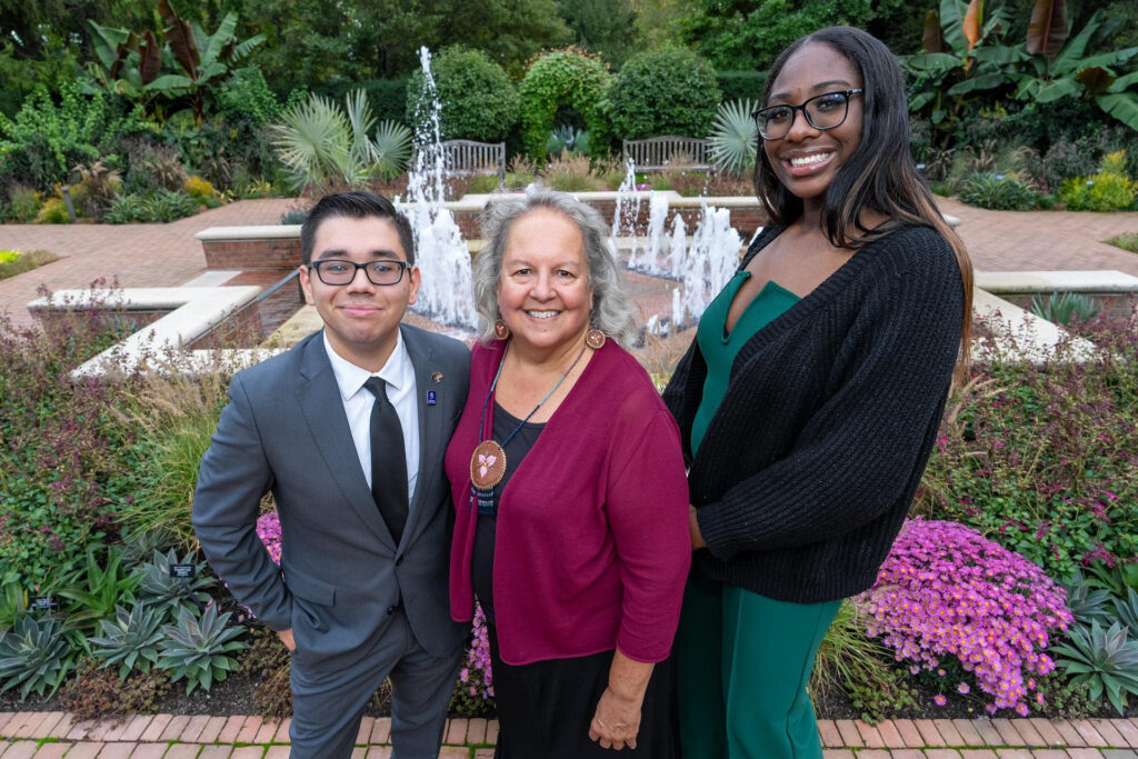 Victor Hinojosa and Ja'Harmony Johnson with Robin Wall Kimmerer