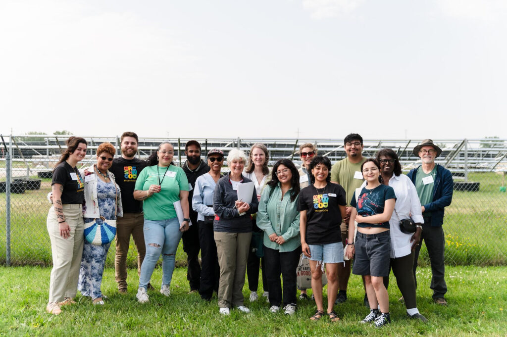 The morning bus tour group of Brushwood partners, Board members, and participants at Yeomen Creek Landfill.